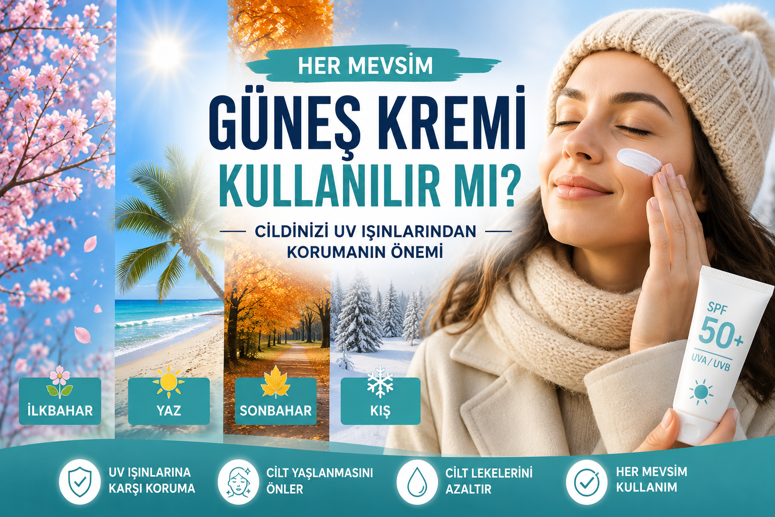 Güneş Kremi Her Mevsim Kullanılır mı? Yaz ve Kış Cilt Koruması Rehberi