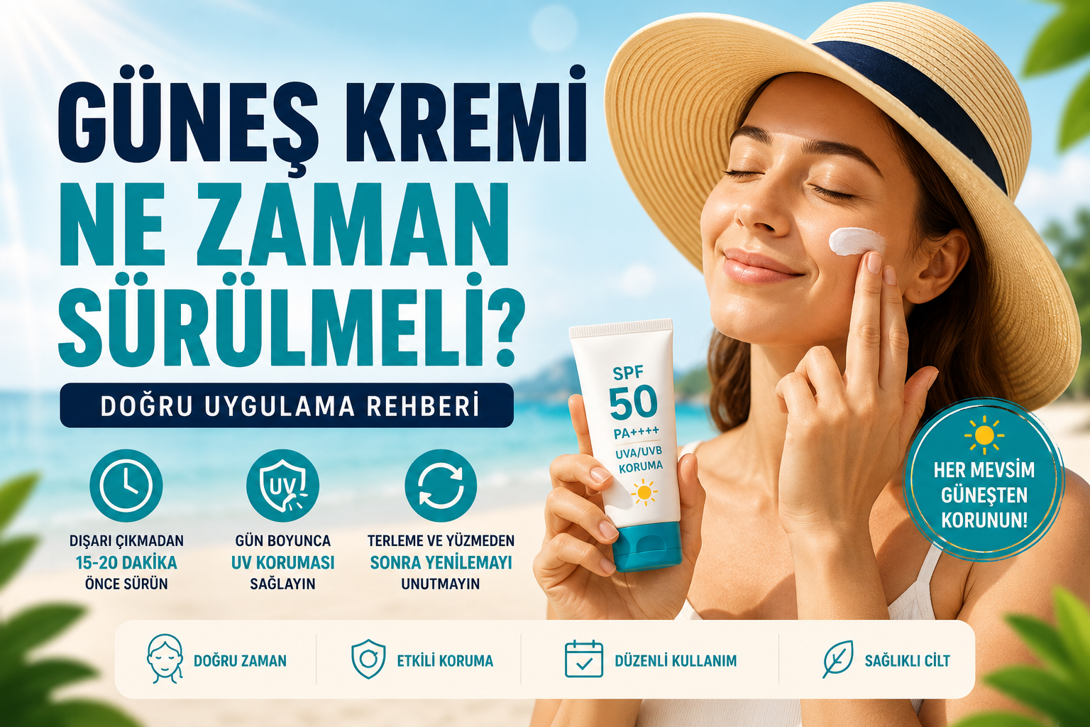 Güneş Kremi Ne Zaman Sürülmeli? Doğru Uygulama Rehberi